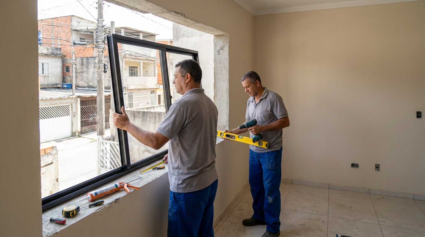 Esquadria de alumínio com vista para rua em Petrolina-PE